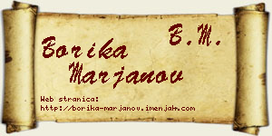 Borika Marjanov vizit kartica